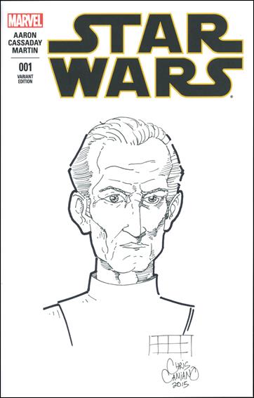 Star Wars (2015) issue 1-QJ DF Chris Caniano "Tarkin" Signed & Remarkd Cover