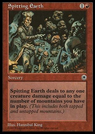 Magic the Gathering: Portal (Base Set) card 150 Spitting Earth