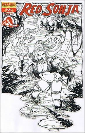 Red Sonja (2005) issue 22-E Stephen Segovia Black and White Cover