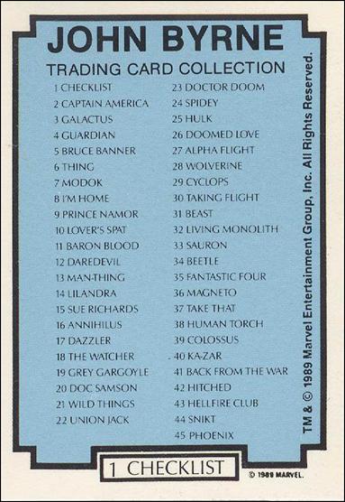 Best of Byrne (Base Set) card 1 Checklist