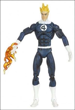 Marvel Universe (Series 1) figure 011-D Human Torch (Johnny Storm) White Gloves - Loose