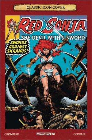 Red Sonja (2023) issue 13-G Frank Brunner Classic Icon 1:10 Cardstock Cover