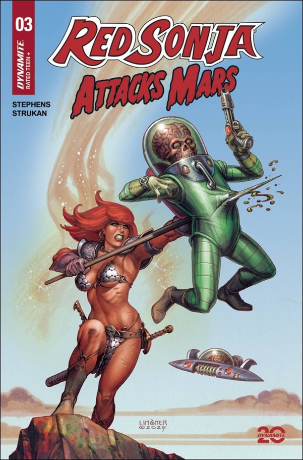 Red Sonja Attacks Mars issue 3 Joseph Michael Linsner Cardstock Cover