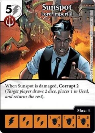 Marvel Dice Masters Dark X-Men Team Pack card 20 Sunspot: Lord Imperial 