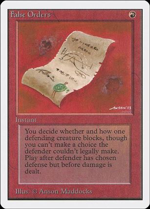 Magic the Gathering: Unlimited (Base Set) card 148 False Orders