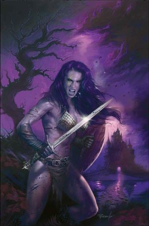 Red Sonja (2023) issue 18-M Lucio Parrillo Ultrav. Virgin 1:15 Cardstock Cover