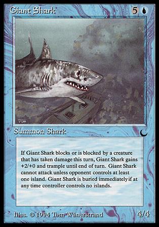 Magic the Gathering: The Dark (Base Set) card 29 Giant Shark