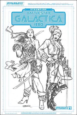 Steampunk Battlestar Galactica: 1880 issue 4-C Sergio Fernandez Davila 1:20 Cass & Sheba Cover