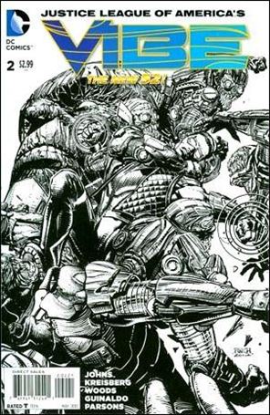 Justice League of America's Vibe issue 2-B 1:25 Black and White Cover