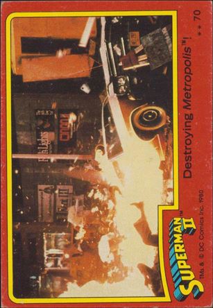Superman II (Movie) (Base Set) card 70 Destroying Metropolis!