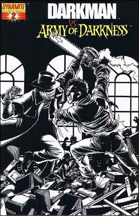 Darkman vs the Army of Darkness issue 2-C George Perez Black and White Cover