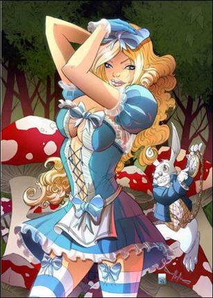Grimm Fairy Tales Presents Alice in Wonderland issue 3-C Pasquale Qualano Blue Rainbow Cover 1/500