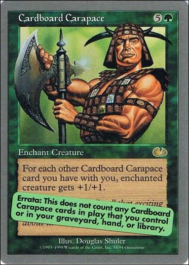 Magic the Gathering: Unglued (Base Set) card 54 Cardboard Carapace