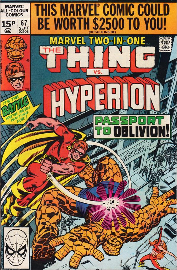 Marvel Two-in-One (1974) issue 67-B UK Price Cover