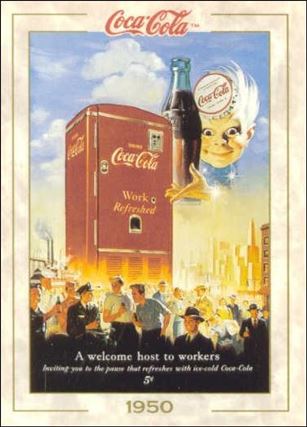Coca-Cola Collection Series 1 (Base Set) card 55 A Welcome Host To Workers