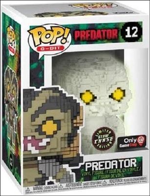 POP! 8-Bit figure 12-B Predator (Glow) Chase GameStop Exclusive