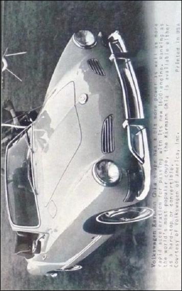 Sports Cars (1970) (Base Set) card 31 Volkswagen Karniatin Ghia