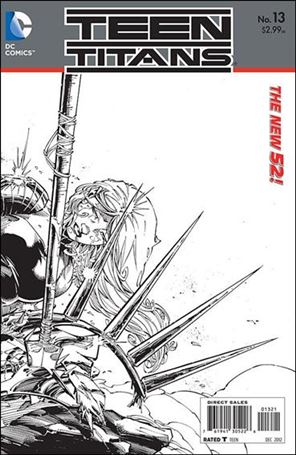 Teen Titans (2011) issue 13-B 1:25 Wraparound Black & White Cover