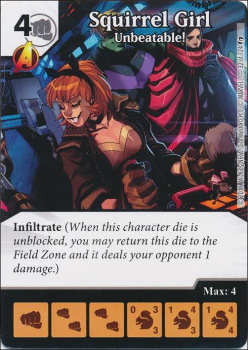 Marvel Dice Masters Guardians of the Galaxy  card 32 Squirrel Girl: Unbeatable 
