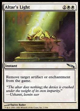 Magic the Gathering: Mirrodin (Base Set) card 1 Altar's Light