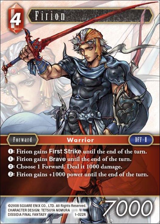 Final Fantasy Trading Card Game: Opus I (Base Set) card 022R Firion