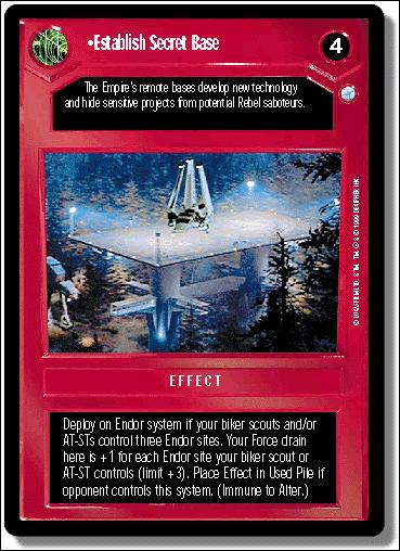 Star Wars: Endor Limited (Base Set) card 34 Establish Secret Base