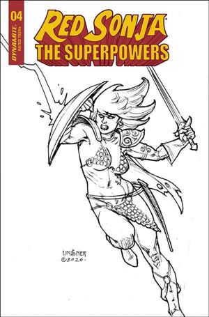 Red Sonja: The Superpowers issue 4-N Joseph Michael Linsner 1:20 Black & White Cover