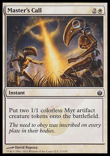 Magic the Gathering: Mirrodin Besieged (Base Set) card 13 Master's Call