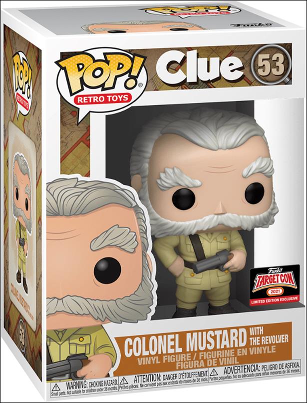 POP! Retro Toys figure 53 Colonel Mustard with the Revolver TargetCon