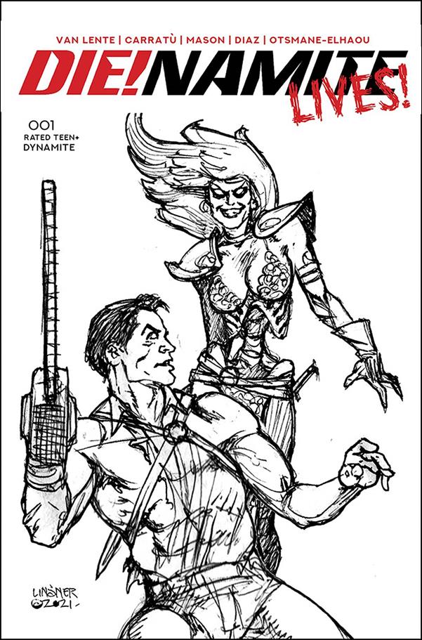 Die!namite Lives! issue 1-M Joseph Michael Linsner 1:20 Black & White Cover