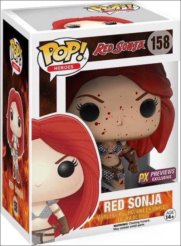 POP! Heroes figure 158-B Red Sonja (Bloody) Previews Exclusive
