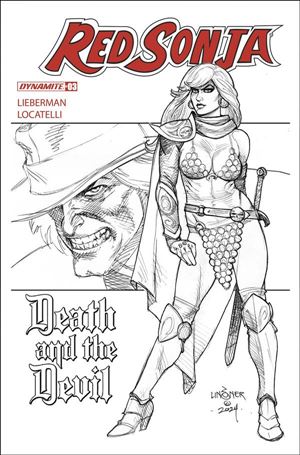 Red Sonja: Death and the Devil issue 3-H 15 Copy Incentive B&W by Joseph Michael Linsner