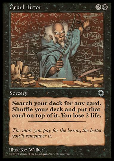 Magic the Gathering: Portal (Base Set) card 87 Cruel Tutor