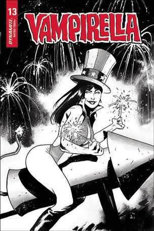 Vampirella (2019) issue 13-P Justin Mason 1:25 America Together B&W Cover