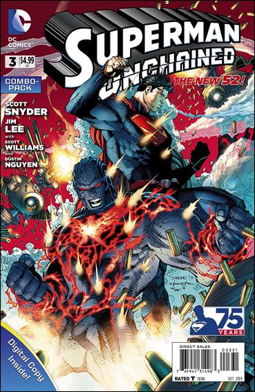 Superman Unchained issue 3-C Unbagged Jim Lee Cover Combo Pack