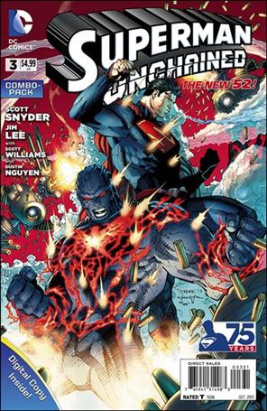 Superman Unchained issue 3-C Unbagged Jim Lee Cover Combo Pack