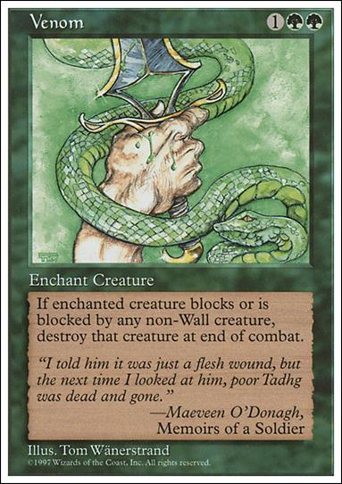 Magic the Gathering: 5th Edition (Base Set) card 336 Venom