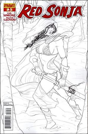 Red Sonja (2013) issue 3-D Jenny Frison 1:15 Black & White Cover