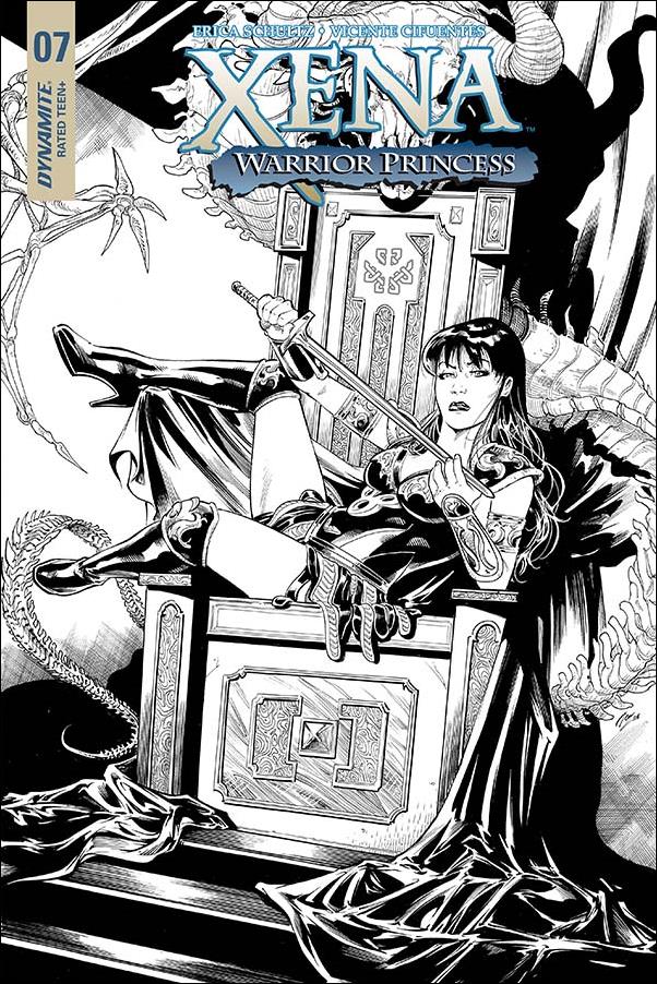 Xena: Warrior Princess (2018) issue 7-D Vicente Cifuentes 1:20 Black & White Cover