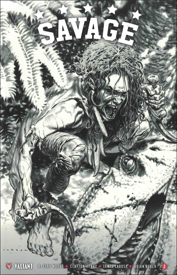 Savage (2016) issue 2-F Lewis LaRosa 1:50 Black & White Cover 1/350