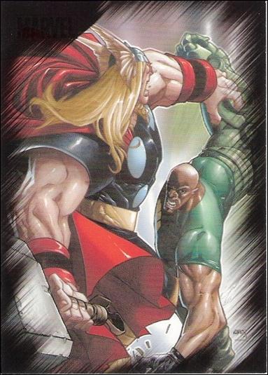 Marvel Heroes and Villains (Base Set) card 33 Thor vs Gauntlet