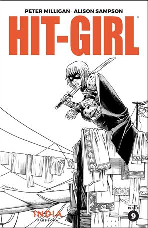Hit-Girl Season Two issue 9-B Declan Shalvey Black & White Cover