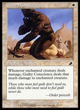Magic the Gathering: Scourge (Base Set) card 17 Guilty Conscience