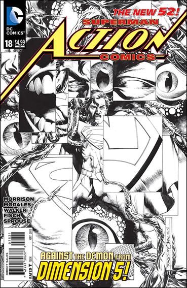 Action Comics (2011) issue 18-E Rags Morales 1:100 Black and White Cover