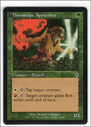 Magic the Gathering: Invasion (Base Set) card 215 Thornscape Apprentice