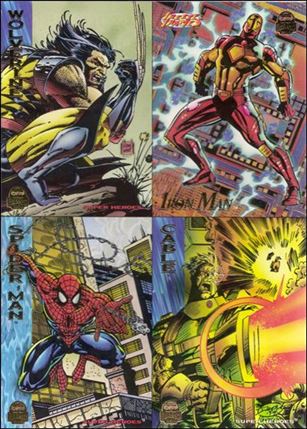 Marvel Universe: Series 5 (Promo) card nn 4-Card Sheet Wolverine/Iron Man/Spider-Man/Cable