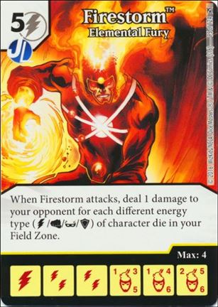 DC Comics Dice Masters Green Arrow and The Flash card 95 Firestorm: Elemental Fury