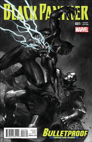 Black Panther (2016) issue 1-O Gabriele Dell'Otto Bulletproof Comics B&W Cover