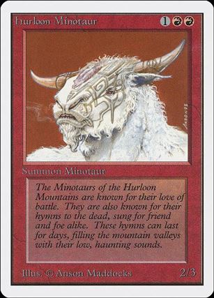 Magic the Gathering: Unlimited (Base Set) card 159 Hurloon Minotaur