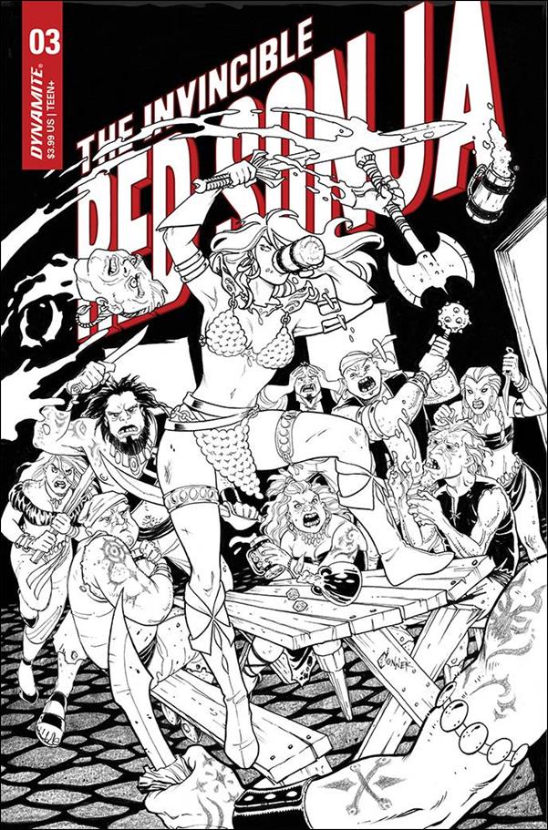 Invincible Red Sonja issue 3-K Amanda Conner 1:15 Black & White Cover